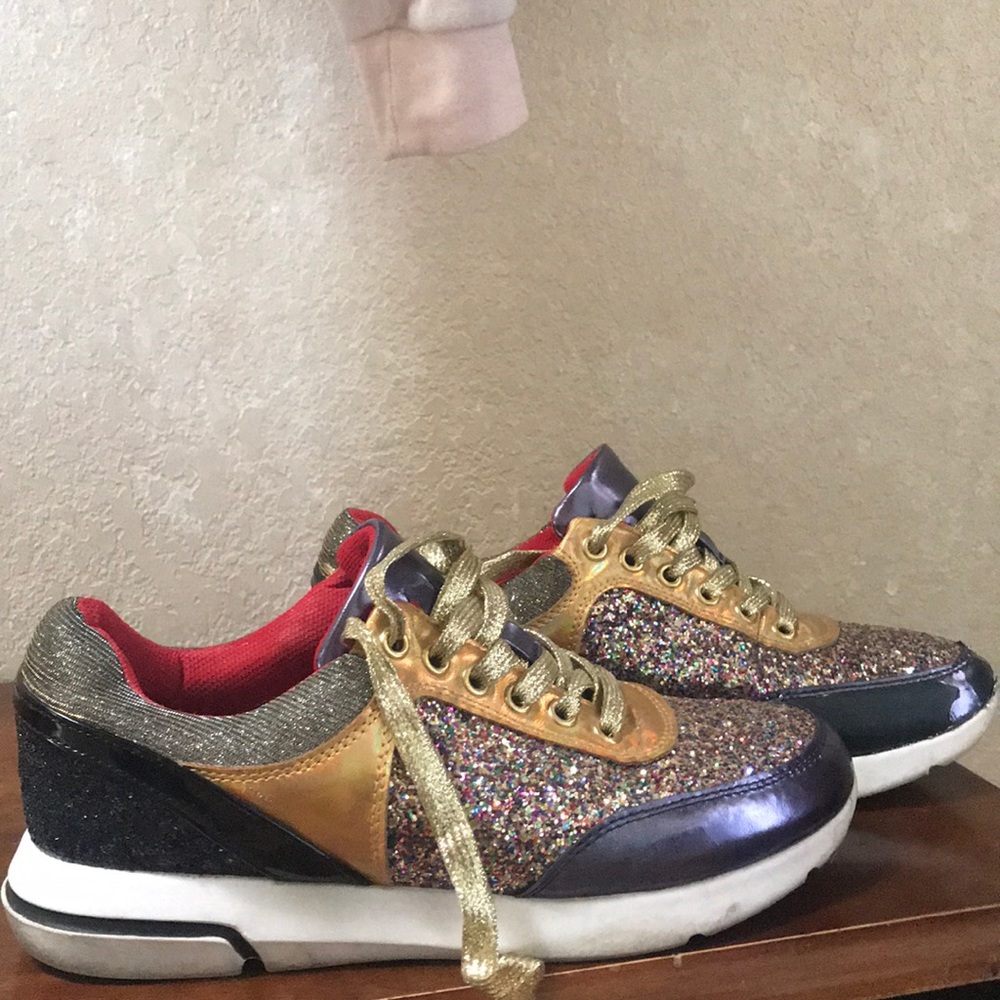 Madden girl glitter sneakers.
